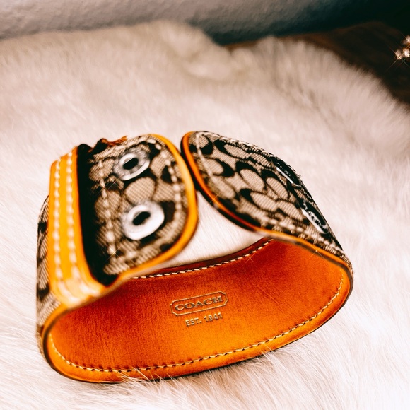 Coach Leather Monogram Y2K Cuff Bracelet - Picture 3 of 5